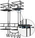 SRIWATANA Hanging Shower Caddy Over Head, Bathroom Shower Organizer Rack Holder with Hooks for Razors, Black