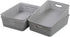 4-Pack Plastic Office Storage Baskets, A4 Basket Trays in Grey for Organizing Supplies