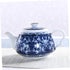 Uonlytech Ceramic Teapot, Blue and White Porcelain Travel Tea Kettle, Retro Portable Teapot with Handle