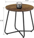 VECELO Small Round Metal Side Snack Table for Outdoor & Indoor Use - Anti-Rust Design