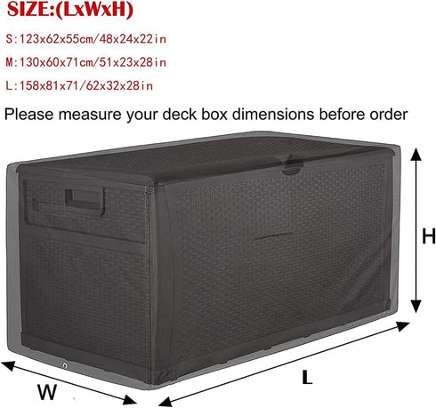 Skyour 420D 48x24x22in) Patio Deck Box Cover Heavy Duty Oxford Waterproof Bench Outdoor Storage Deck Boxes Covers