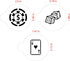 Designer Stencils Casino Night Cookie Stencil Set, (Dice, Cards, Poker Chip), Beige/Semi-Transparent