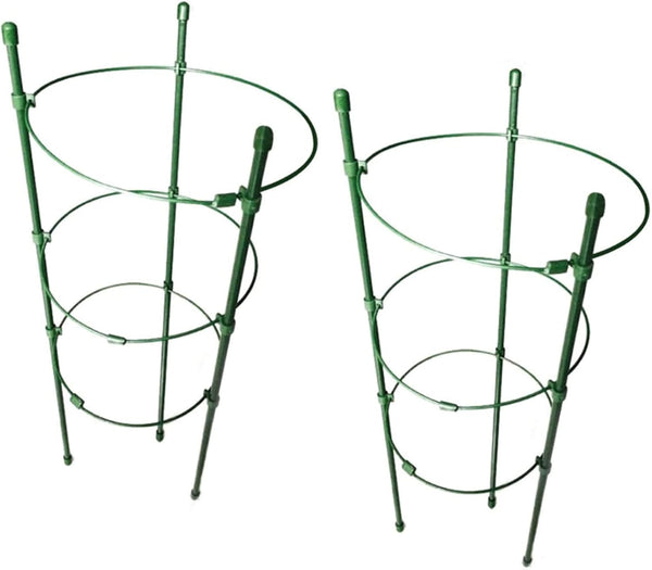 Orgrimmar Vine Trellis Support 17.7" Flowers Plants Cage Triple Plastic Pillar with Iron