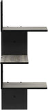 3-Tier Furinno Rossi Wall Mounted Shelves Rectangle French Oak Grey/Black