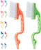 Slick Window Track Cleaning Brush, 2 Pack - Window Groove Cleaner Tool for Gap Cleaning, Orange/Green