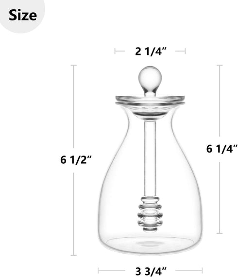 14 Mkono Honey Dispenser Glass Honey Pot Honey Jar with Dipper Sticks and Lid Cover Honey Containers Holder for Home
