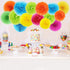 Set of 20 Paper Pom Poms Color Tissue Flowers Hanging Fans for Celebration Wedding Birthday Party Halloween Christmas