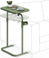 TUTOTAK C Shaped End Table with Tiltable Surface, Adjustable Height Side Table,
