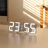 mooas 3D Pure Mini White LED Clock Multi-Function LED Clock Calendar Alarm Temperature 8.5"