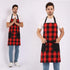 Chef Bib Apron - Red/Black, 32" x 28", 40" Long Ties, Adjustable Neck Strap, 2 Pockets, Christmas Gift for Men Women