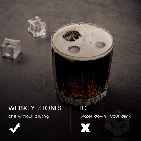 Whiskey Stones, Set of 6 Reusable Ice Cubes, Perfect Whiskey Gifts for Men, Chilling Stones for Drinks