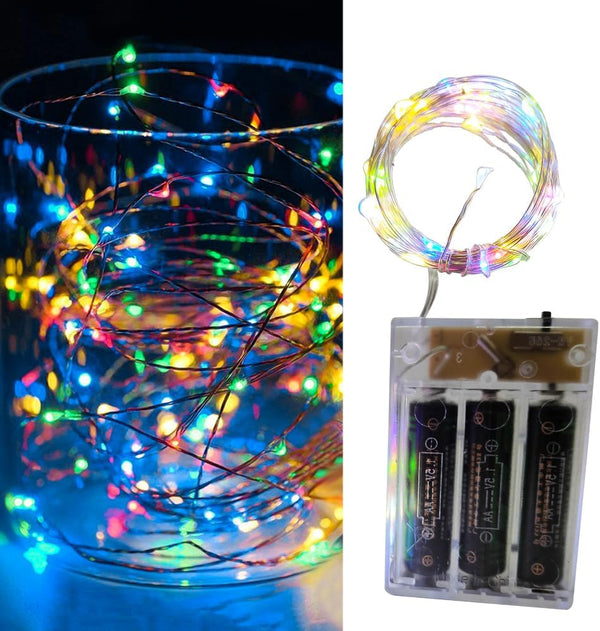 Kangheshun Timer Fairy Lights,Battery Operated Mini Christmas Lights for Bedroom,Christmas,Parties,Wedding, Decoration(5m/16ft Multicolor)