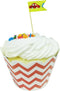 Wrapables Chevron Cupcake Wrappers, Standard Size, Set of 20, Orange