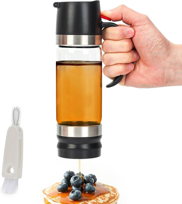 YIK TUNG 12 Oz Glass Honey Dispenser Pot with Silicone Base No Drip Honey