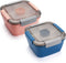 Freshmage Salad Lunch Container To Go, 2 Packs 52-oz Bowls with 3 Compartments for Salad Toppings