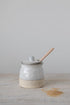 Creative Co-Op White Stoneware Sugar Pot with Lid