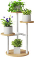 IBUYKE 4 Tier Plant Stand Indoor, Metal Wood Plant Shelf for Multiple