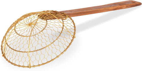 Craft Wok Small 6-Inch Brass Mesh Strainer/Spider Skimmer Zhao Li, Robust & Elegant Kitchen Tool for Frying & Straining, Authentic Oriental Cookware - / 732W7 by Craft Wok