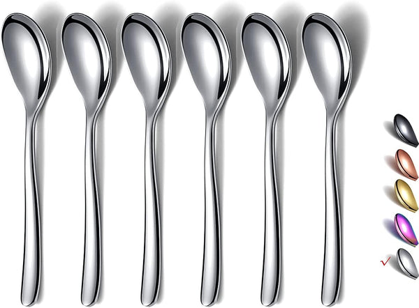 Demitasse Espresso Spoons, 5.5'' Mini Coffee Spoons, Set of 6 Stainless Steel Tea Spoons for Dessert