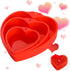 Heart Shaped Cake Pans, 3 Pcs Silicone Molds 4 6 8 Inch, Non-Stick Heart Cake Pans for Valentine's Day