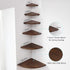 Corner Shelf, Solid Oak Wood Floating Corner Shelf Wall Mount Round End Floating Speaker with Wire Hole for Small Plant