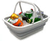 SAMMART 9.2L Collapsible Tub with Handle, Portable Outdoor Picnic Basket, Grey