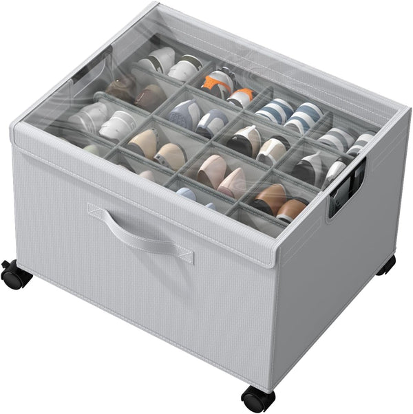 HOUSE AGAIN Shoe Organizer for Closet, Foldable Shoe Storage Organizer Box with