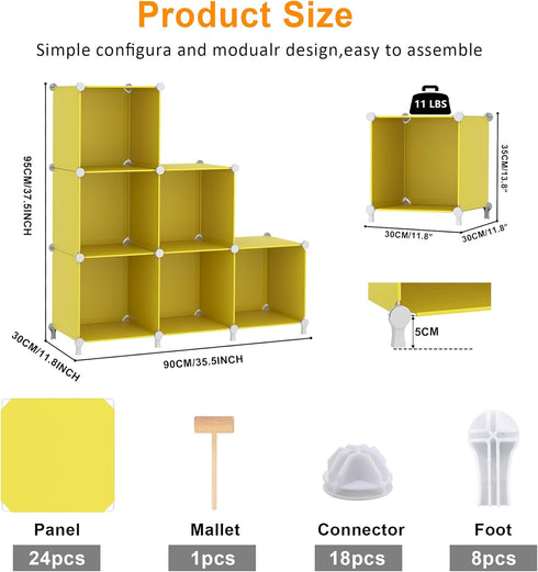 6 Closet AWTATOS Cube Storage Organizer, Cube Organizers and Storage, DIY Stackable Bookshelf Plastic Clothes Organizer