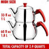 Set Set, 1.05 1.9 Hakan Teapot with Self Strainer Double Lids, Stainless Steel Midi Double Bondy Tea Pot Turkish
