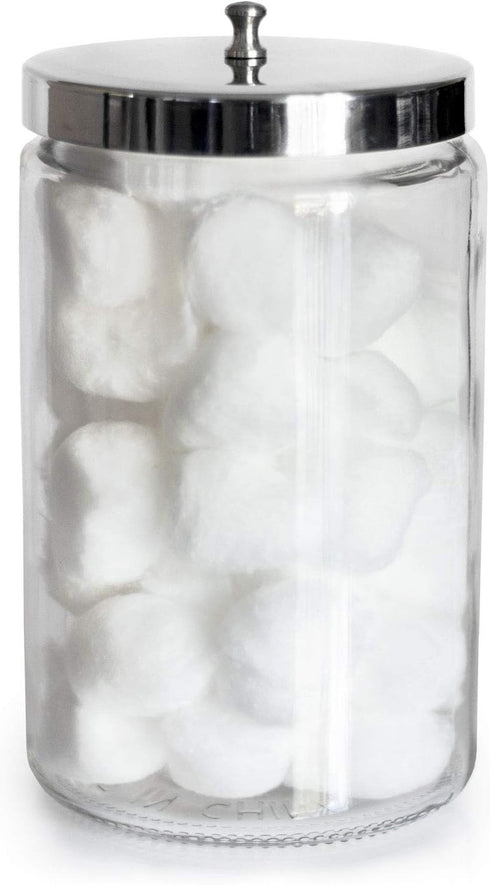 4.1 3.9 7 inches MABIS Decorative Storage Apothecary Clear Glass Jar for Kitchen, Bathroom or Laundry Organization