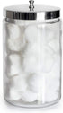 4.1 3.9 7 inches MABIS Decorative Storage Apothecary Clear Glass Jar for Kitchen, Bathroom or Laundry Organization