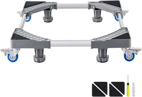 Mini Fridge Stand, 27'' Universal Mobile Base with 4 Locking Swivel Wheels, Adjustable Mover for Washer, Refrigerator