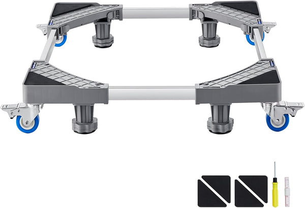 Mini Fridge Stand, 27'' Universal Mobile Base with 4 Locking Swivel Wheels, Adjustable Mover for Washer, Refrigerator
