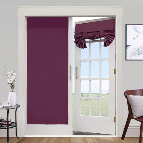French Door Curtains for Doorways, Thermal Insulated Blackout Shades for French Doors, 2 Panels, Burgundy