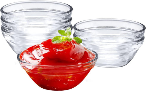 Mini Glass Bowls Set of 6 Small Dipping Bowls Sauces Jam Chutney Nut Dessert Ice Cream Sundae Serving Bowls Sauce Bowls for All Condiments Transparent Glass Bowls by VeniVidiElite