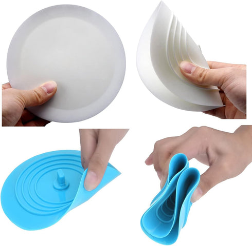 V-TOP Tub Stopper 2 Pack, 6 inches Large Silicone Drain Plug Hair Stopper for Kitchen Bathroom and Laundry