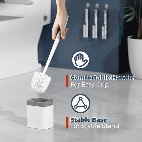 Holaloha 3 Pack Set 3 Toilet Brush, Toilet Brush and Holder Bathroom Accessories, Toilet Bowl Brush and Holder