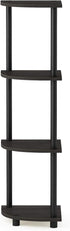 4-Tier Furinno TURN-N-TUBE Corner Shelf, Corner Bookshelf, Display Storage Shelves with Open Shelves, for Organization