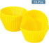 uxcell 18Pcs Silicone Cupcake Liners, Non-Stick Baking Cups for Cooking Eggs, Baking Muffins, and Making Cake (Yellow)