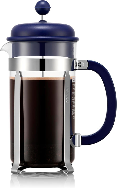 Bodum 34oz Caffettiera French Press Coffee Maker, Midnight Blue, with Reusable Stainless Steel Filter