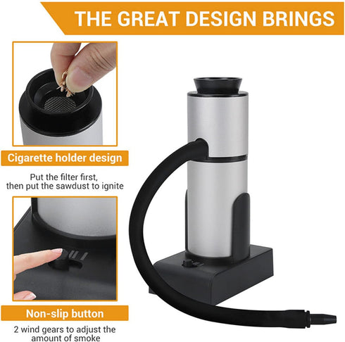 Portable Handheld Wood Smoke Infuser for Food Cooking, Adds Smoky Flavor for Outdoor Barbecue and Drinks