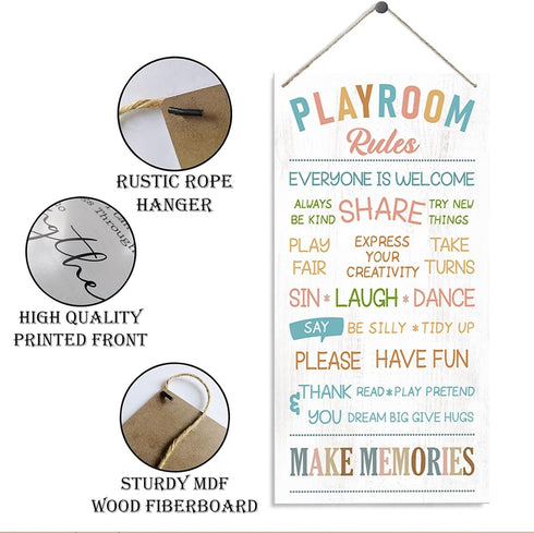 QTGTIR 30" 15", Decorative Wooden Sign, Modern Playroom Decor, x Funny Theme, Wall Mount, Perfect for Home, Living