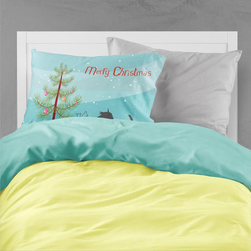 Caroline's Treasures BB2987PILLOWCASE, Scottish Terrier Merry Christmas Tree Fabric Standard Pillowcase