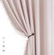 Treatmentex Pom-Pom Pink Half-Blackout Curtains, 45'''' Short Window Curtain Set for Girls Baby Nursery Room