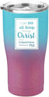 Philippians 4:13 Tumbler, Stainless Steel Insulated Cup - Christian Gifts for Women (20 Oz, Purple Teal)