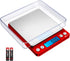 AMIR Upgraded Digital Kitchen Scale, 500g Mini Pocket Jewelry Scale with Back-Lit LCD Display, 2 Trays, Stainless Steel