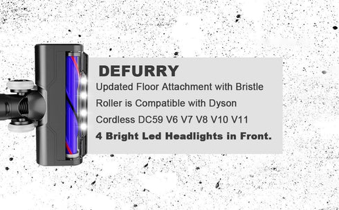 Upgraded Motorhead Vacuum Brush with Headlights for Dyson V7 V8 V10 V11, Motorized Head Replacement