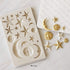 Moon Stars Sun Face Silicone Fondant Mold, Chocolate Candy Gumpaste Tool for Cake Decorating, Epoxy Resin DIY