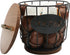 Round Coffee Pods Holder with Wooden Lid and Base, Wire Storage Basket for Home Cafe Bar Countertop Decor (Black)