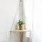 Artilady Macrame Corner Shelf Wall Hanging - White Corner Floating Shelves Boho